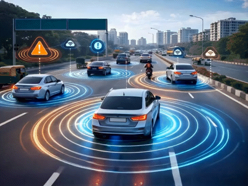 गाड़ियां करीब आते ही खुद एक दूसरे को अलर्ट देंगी:नए व्हीकल में 2026 के अंत तक v2v चिप जरूरी, 5 7 हजार तक कीमत बढ़ेगी