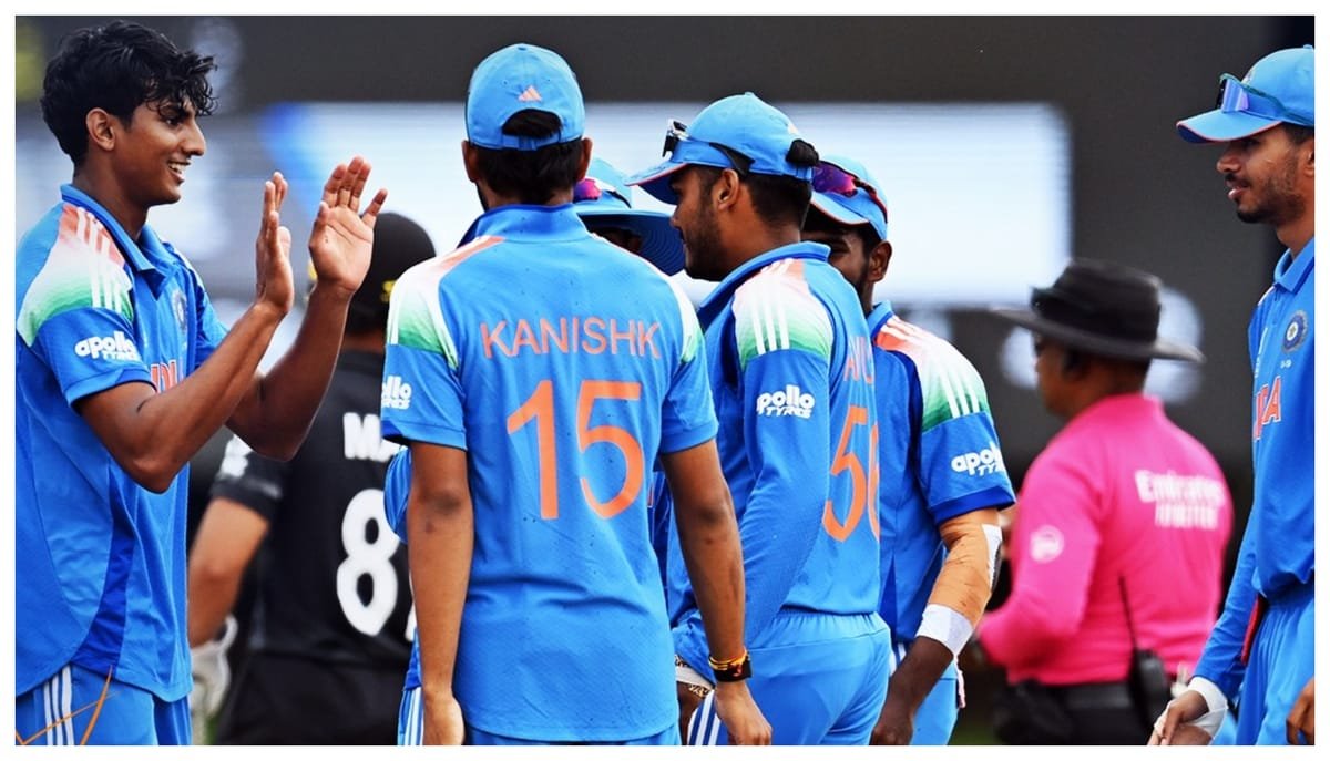 ind vs nz u19: भारत अंडर 19 टीम ने लगाई जीत की हैट्रिक, गेंदबाजों के बाद म्हात्रे का दिखा दम; न्यूजीलैंड हारा