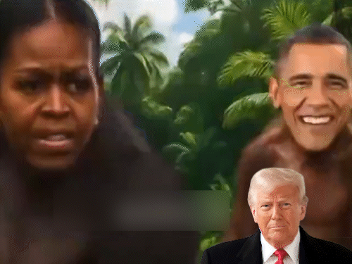 ट्रम्प ने बराक मिशेल ओबामा का वीडियो डिलीट किया:व्हाइट हाउस बोला स्टाफ ने गलती से शेयर की; पूर्व राष्ट्रपति, उनकी पत्नी को बंदर दिखाया था