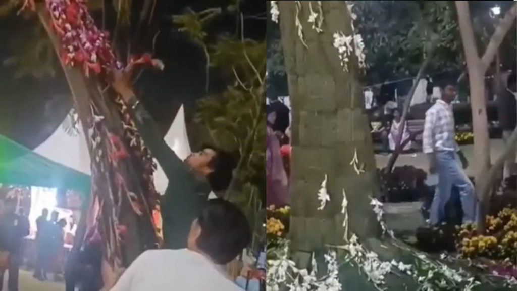 zero civic sense ! आएं थे फ्लावर शो देखने, लूट कर ले गए फूल,वीडियो वायरल …