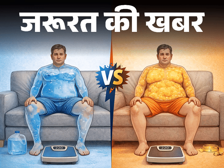 जरूरत की खबर आपका मोटापा फैट है या वाटर वेट:जानें ये क्या होता है, शरीर पानी क्यों स्टोर करता है, डॉक्टर को दिखाना कब जरूरी