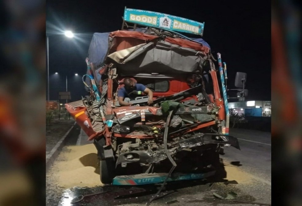 bilaspur accident: nh 130 में खड़े हाइवा से जा टकराई ट्रक, ड्राइवर की मौत