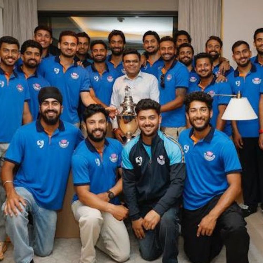 रणजी चैंपियन जम्मू कश्मीर टीम ने जय शाह से मुलाकात की:राज्य में क्रिकेट को बढ़ावा देने पर आभार जताया, bcci ने फोटोज शेयर किए