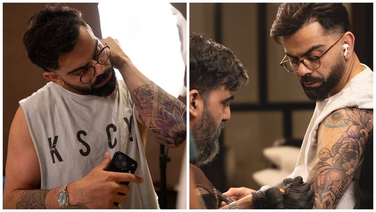 virat kohli new tattoo: ipl से पहले कोहली ने बनवाया नया टैटू; उनके जीवन अनुभव और बदलाव की कहानी को दर्शाता है