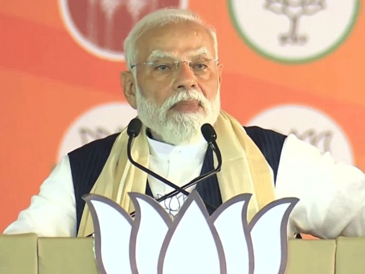 मोदी ने चुनावी रैली में फिल्मों का जिक्र किया:बोले विपक्ष ने 'धुरंधर', 'कश्मीर फाइल्स' और 'केरल स्टोरी' को झूठ बताया, उनका यही काम